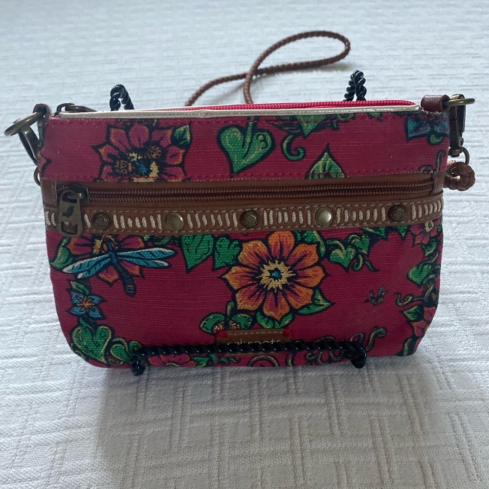 Sakroots red floral canvas purse. - Picture 2 of 12